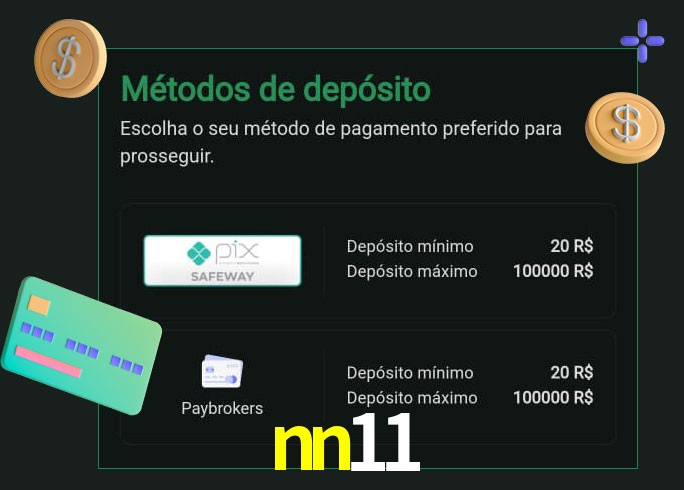 O cassino nn11 oferece uma grande variedade de métodos de pagamento